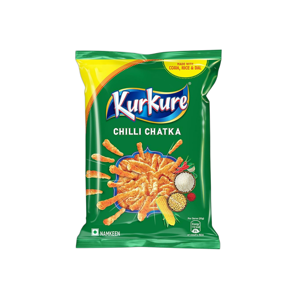 Kurkure Chilli Chatka – Extra Spicy Indian Crunchy Snack 90g
